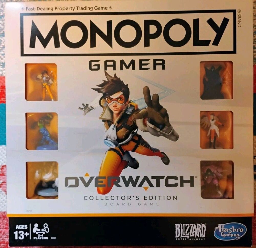 Monopoly Gamer Overwatch Collector's Edition Board Game 100% Complete Sealed Car